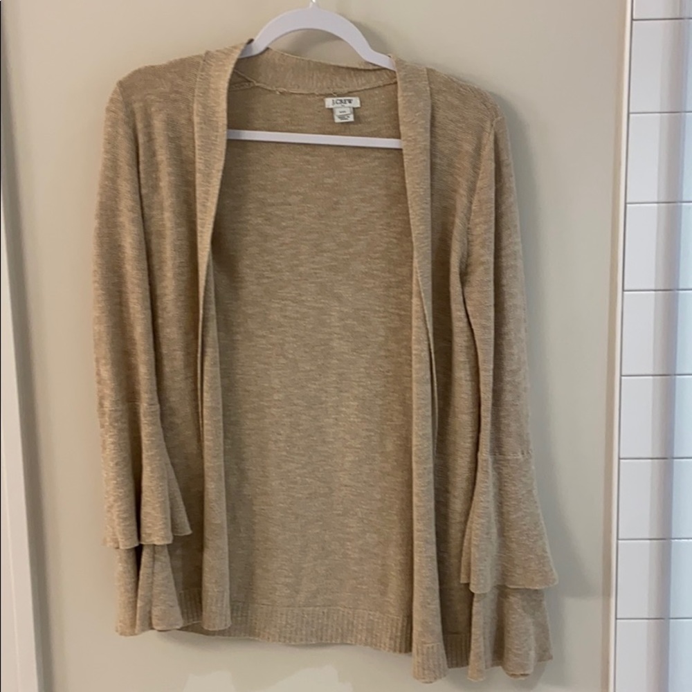 J Crew tan cardigan